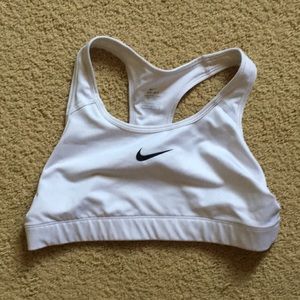 White Nike sports bra
